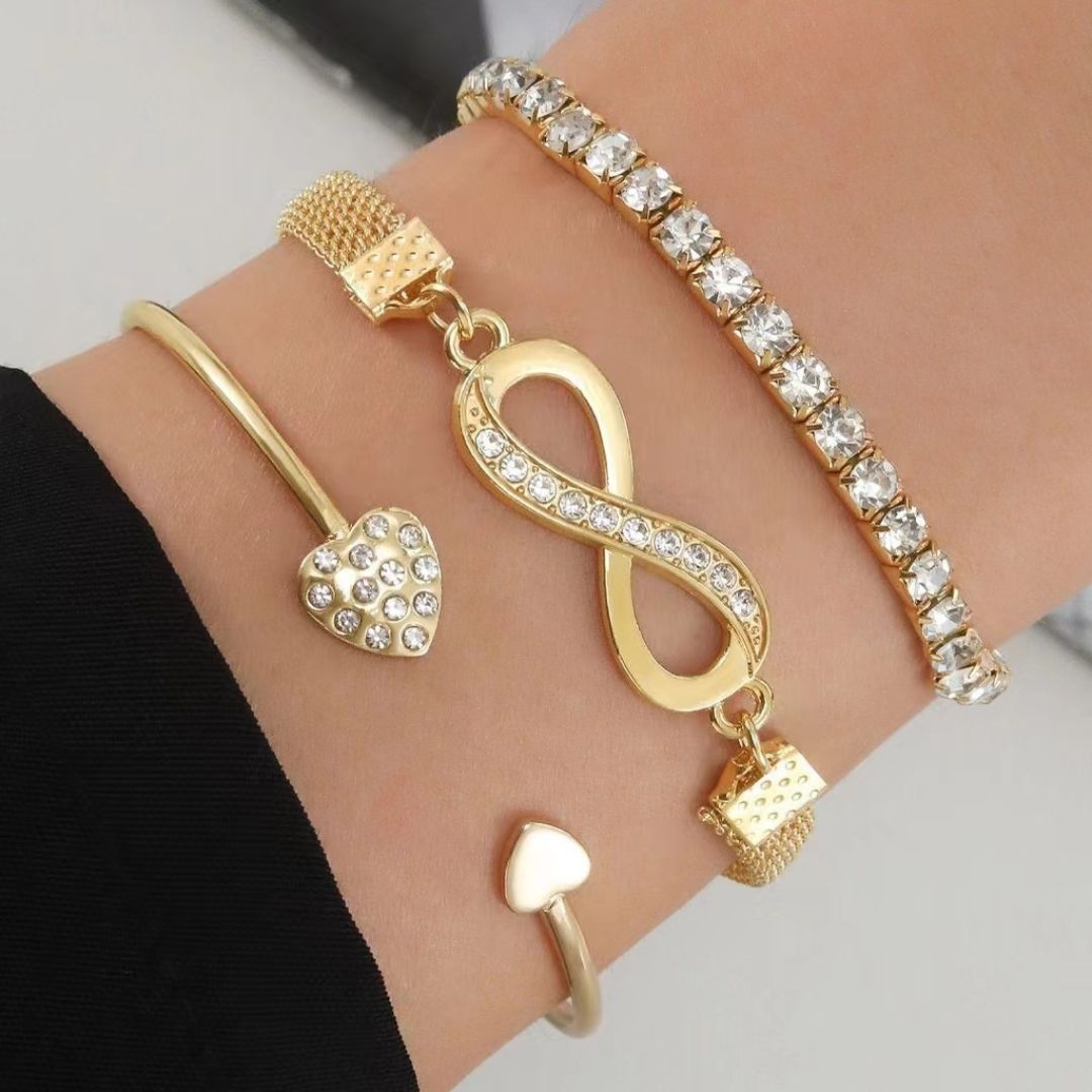 Infinity Heart Stacking Bracelets