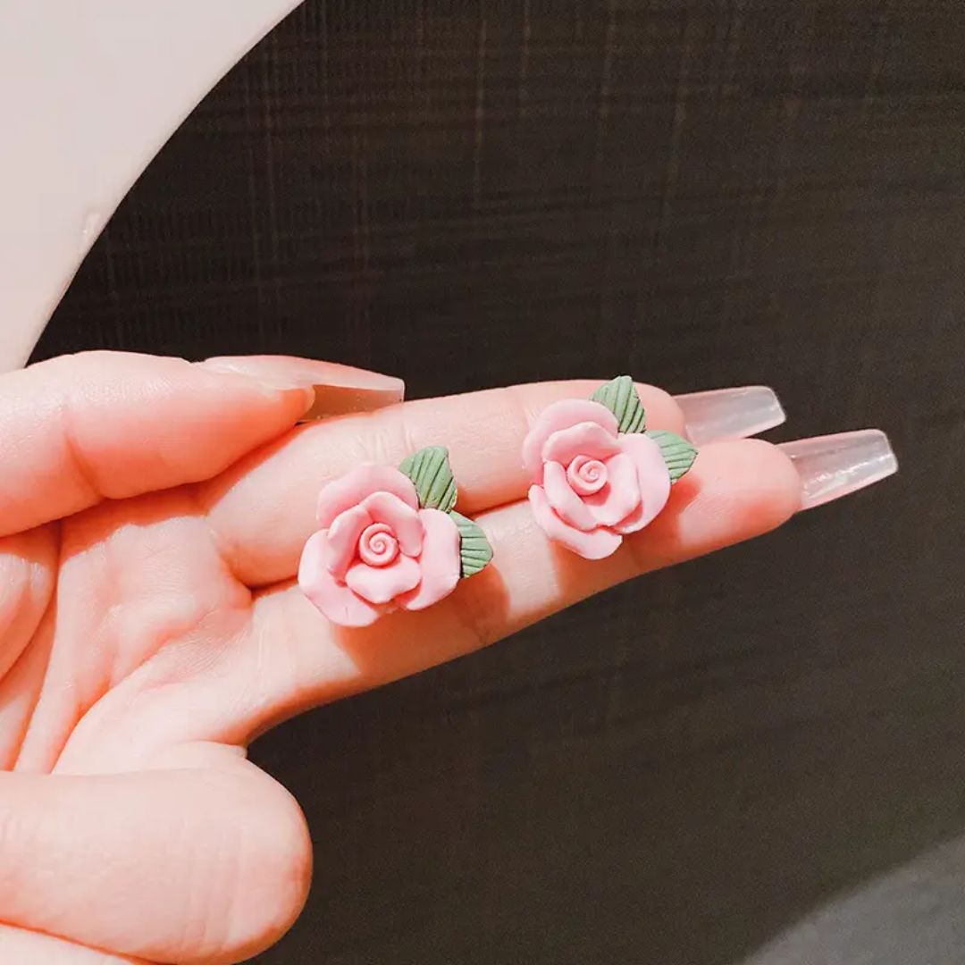 Blush Rose Stud Earrings