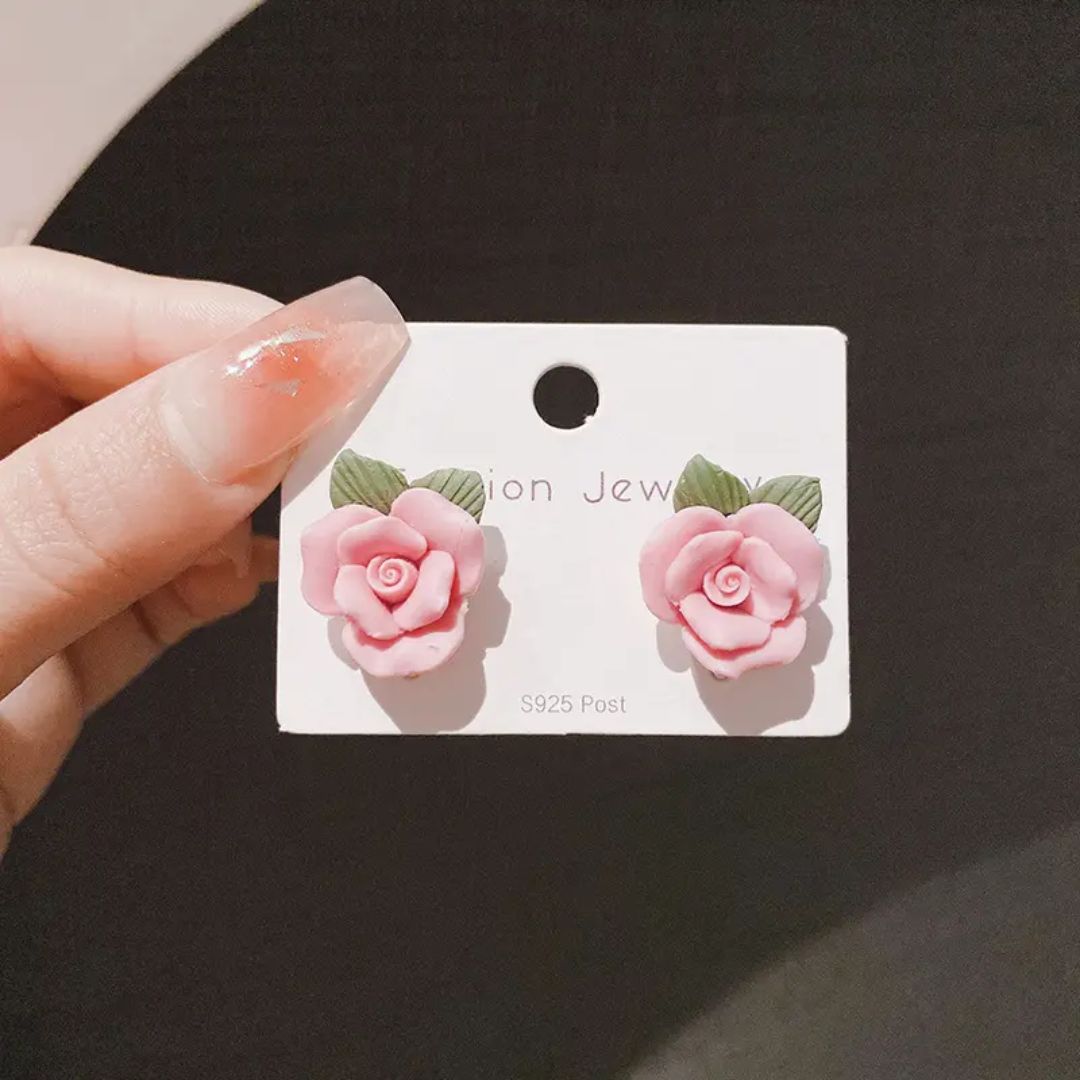 Blush Rose Stud Earrings