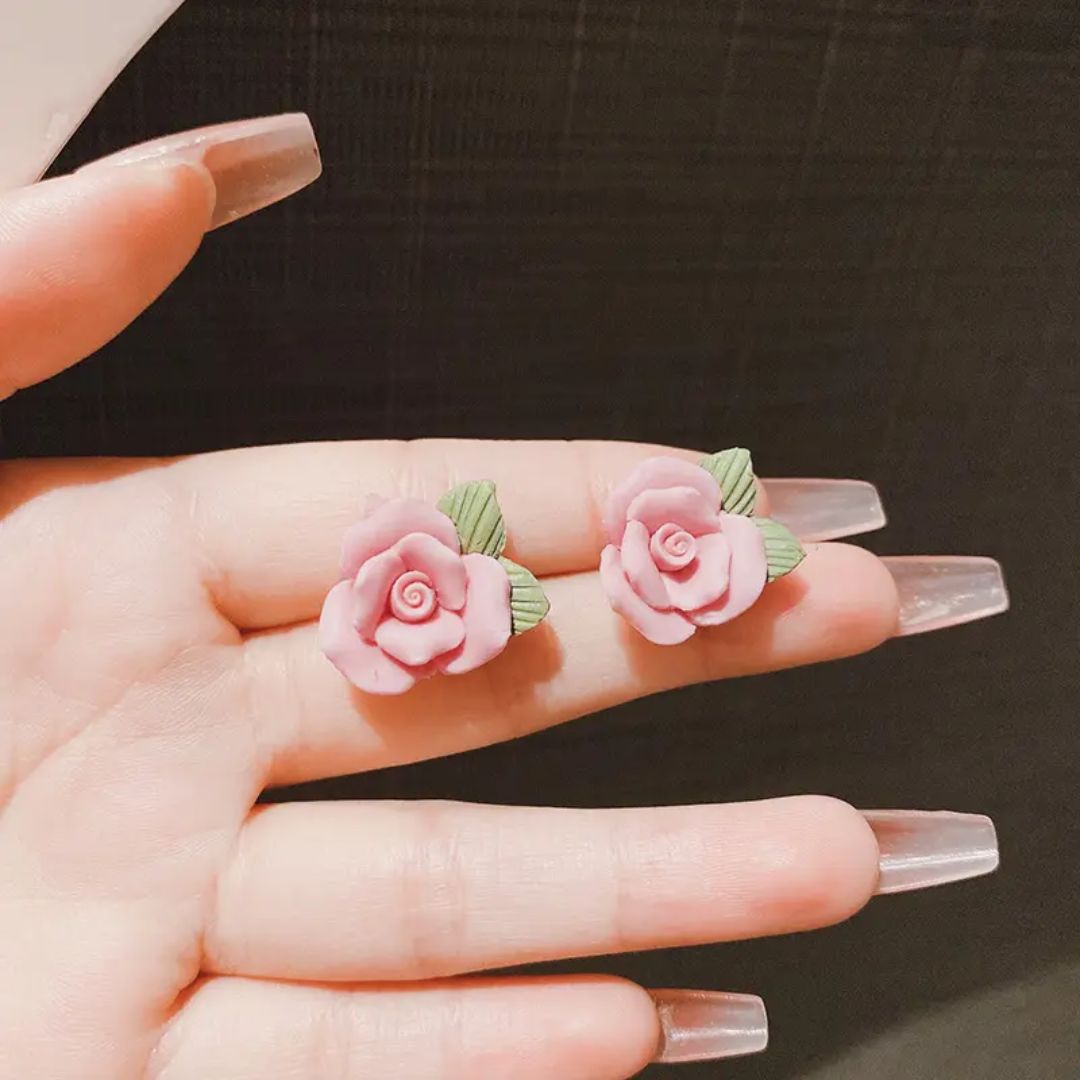 Blush Rose Stud Earrings