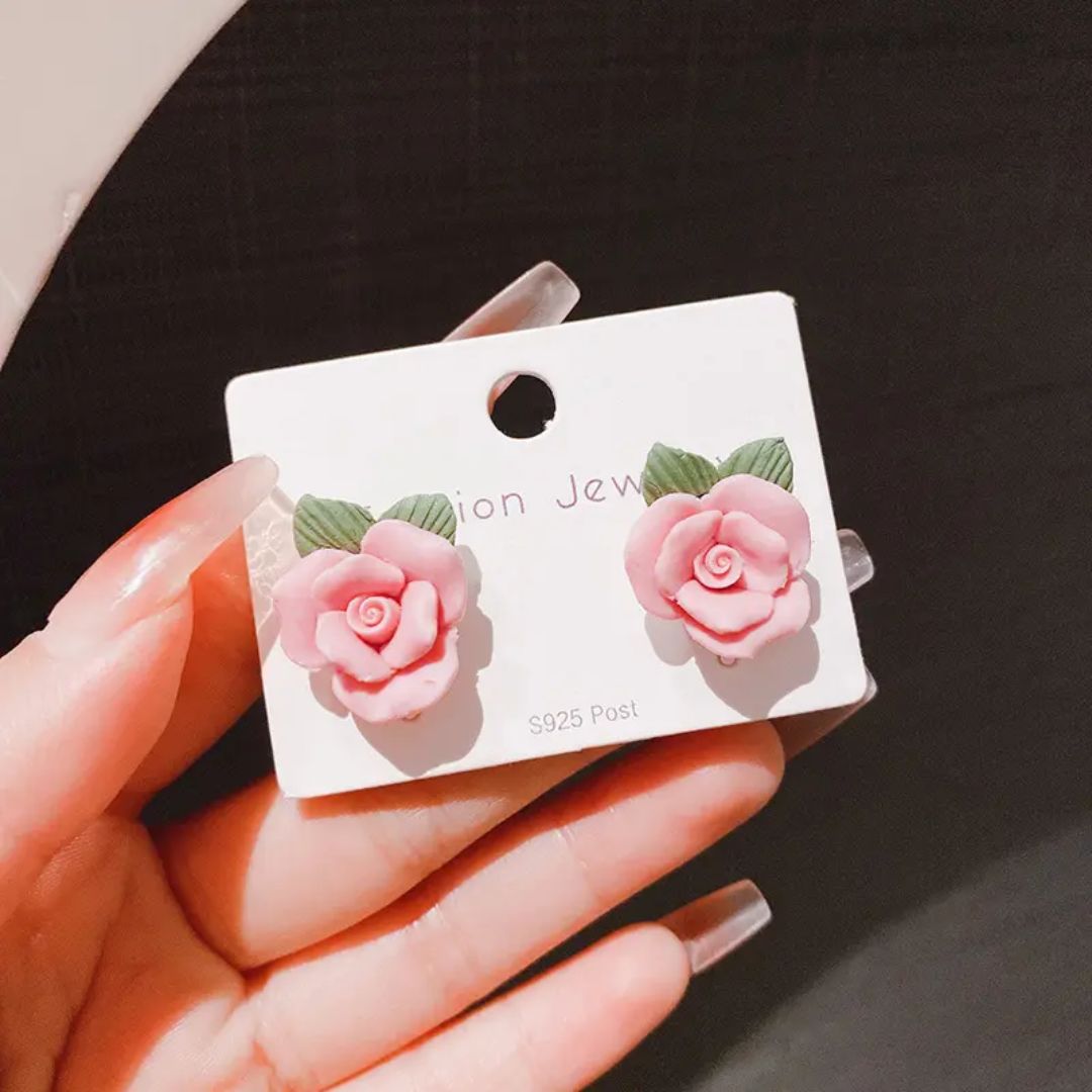 Blush Rose Stud Earrings