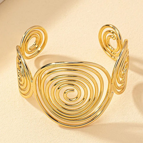 Golden Spiral Wire Bracelet
