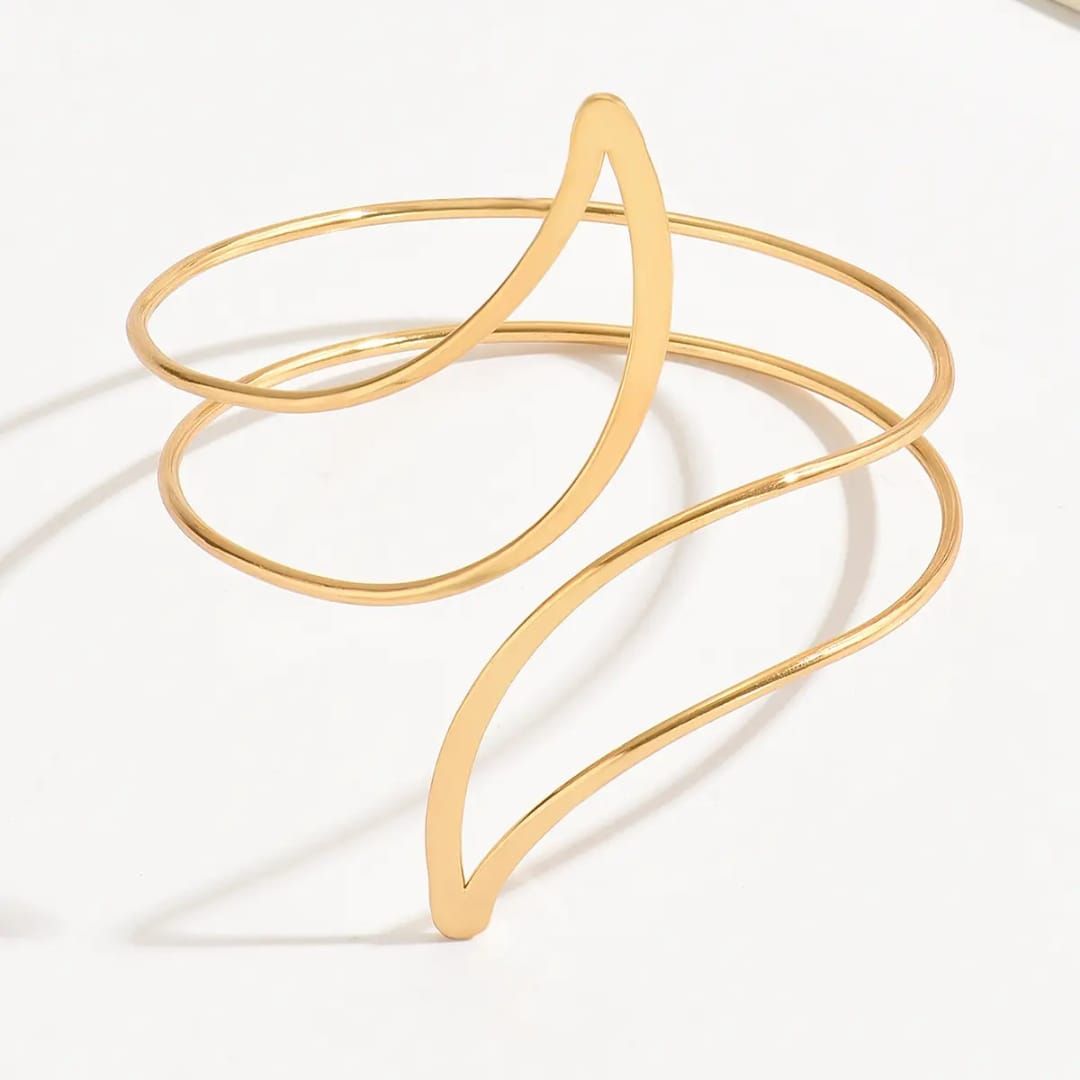 Gilded S-Curve Arm Cuff