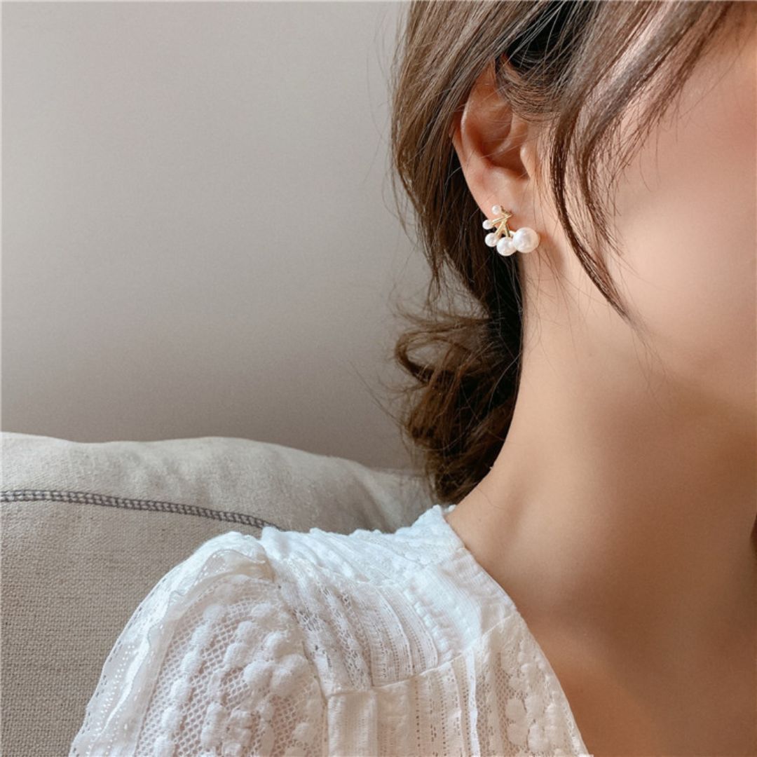Petite Pearl Blossom Studs Earrings