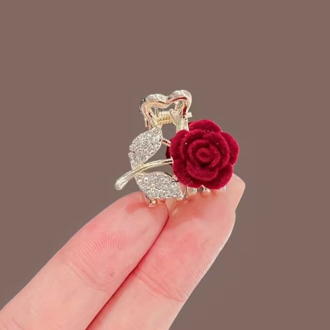 Sparkling Rose Hair Clip