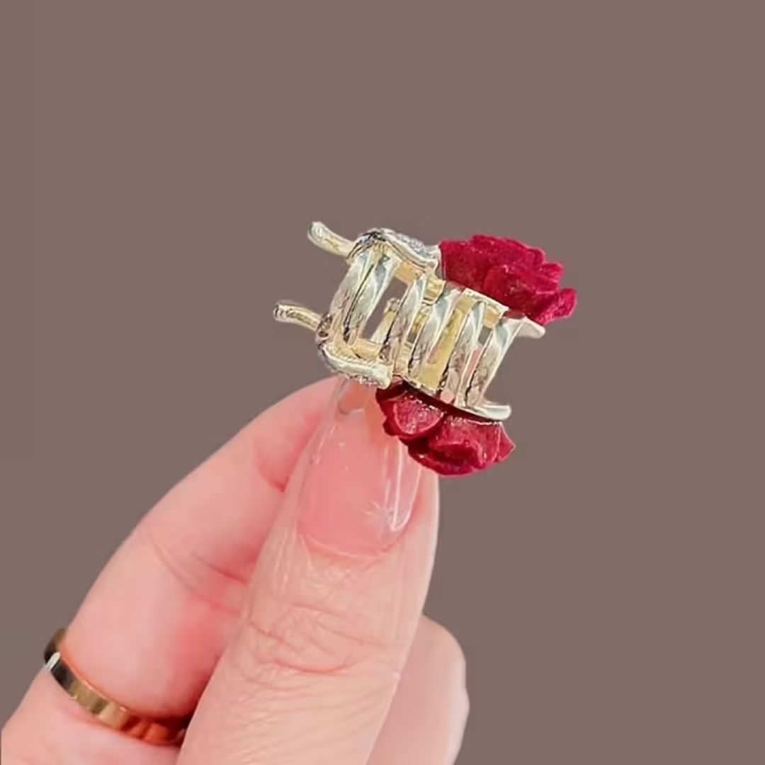 Sparkling Rose Hair Clip