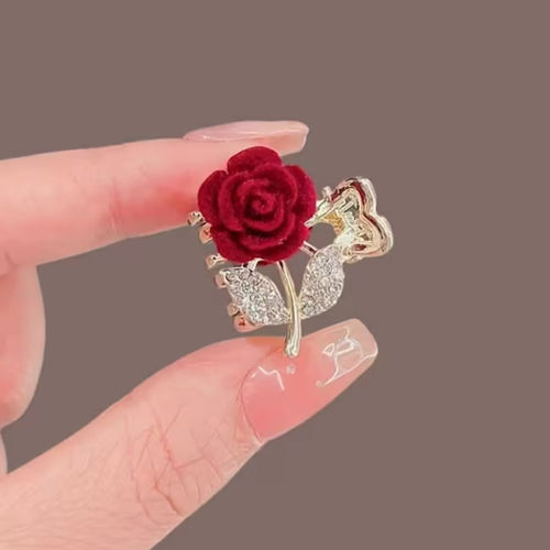 Sparkling Rose Hair Clip