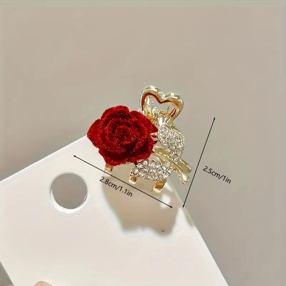 Sparkling Rose Hair Clip