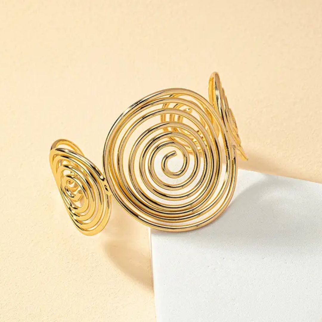 Golden Spiral Wire Bracelet