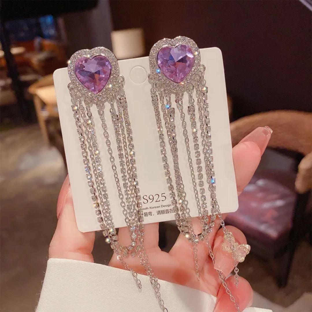 Dreamy Heart Crystal Earrings