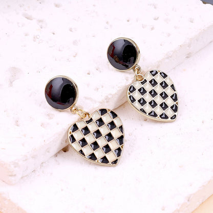 Black Jack Heart Earrings