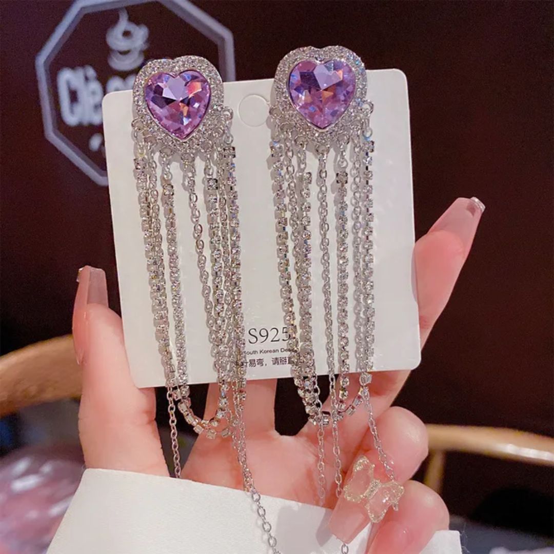 Dreamy Heart Crystal Earrings