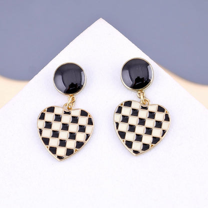 Black Jack Heart Earrings