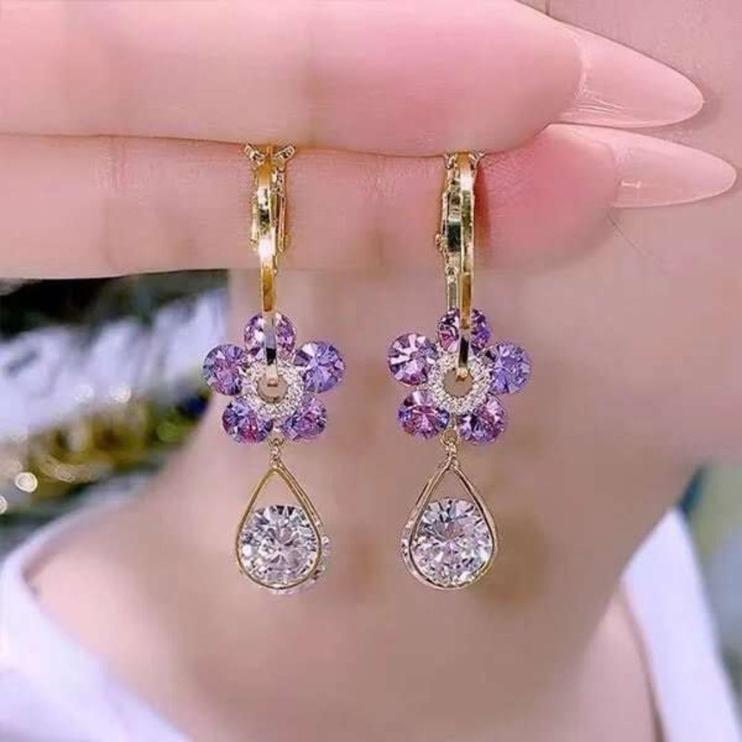 Rhinestone Floral Earring