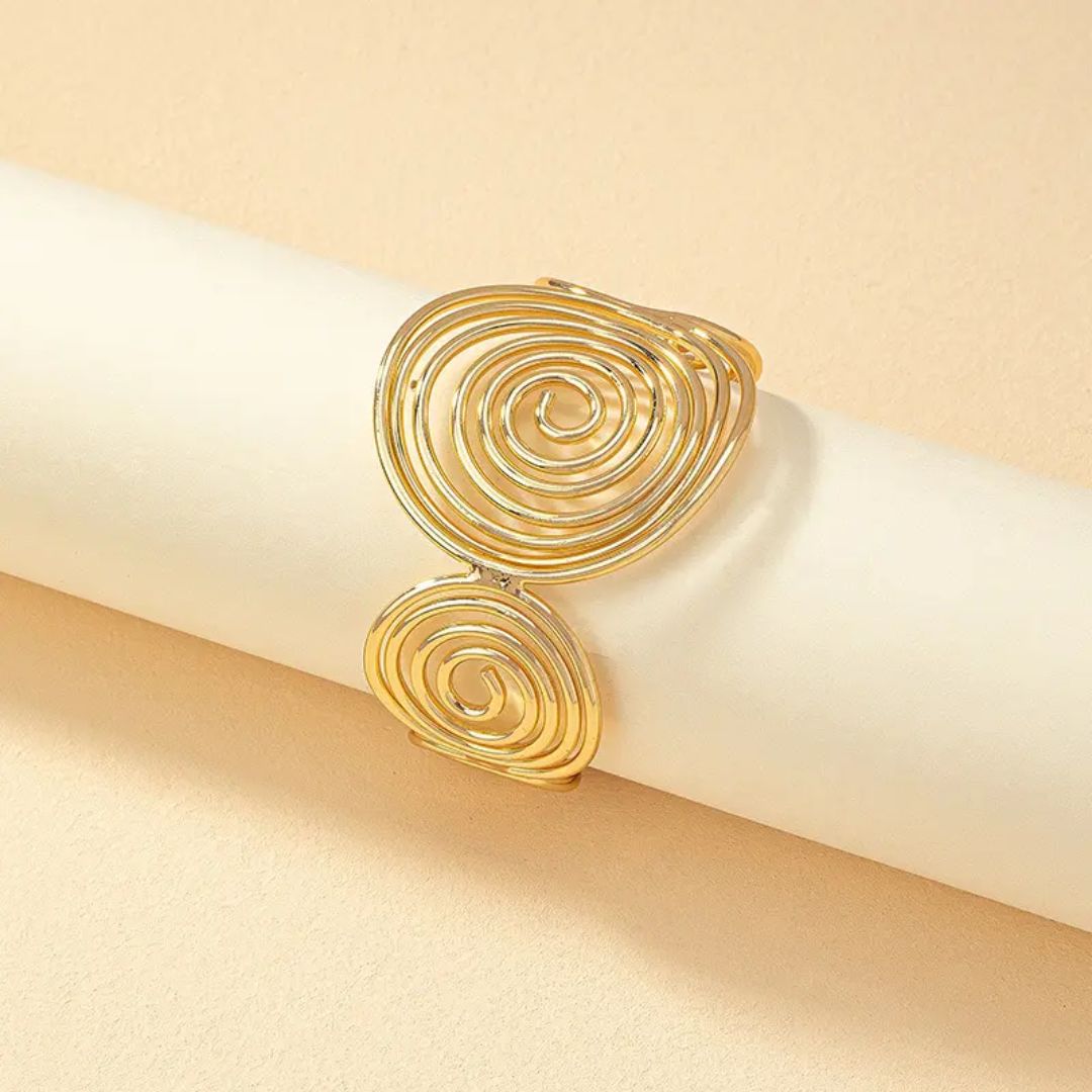Golden Spiral Wire Bracelet