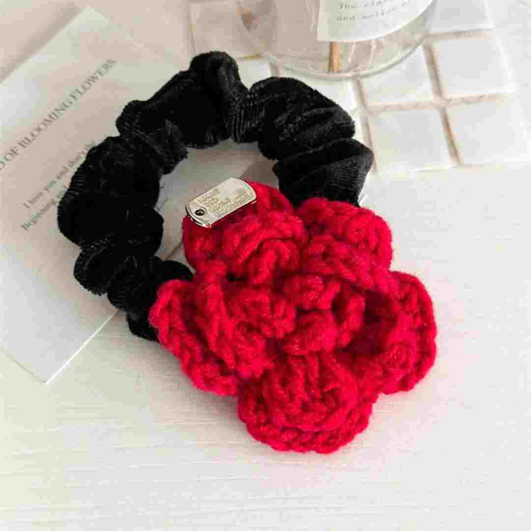 Red Rose Hair Scrunchie
