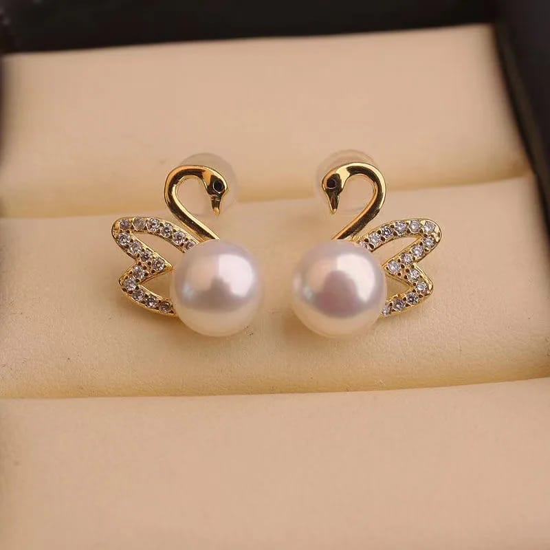 A Pearl Of Wisdom Swan Earrings