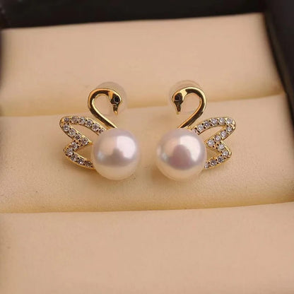 A Pearl Of Wisdom Swan Earrings