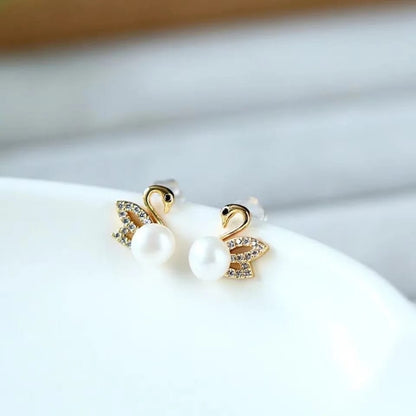 A Pearl Of Wisdom Swan Earrings