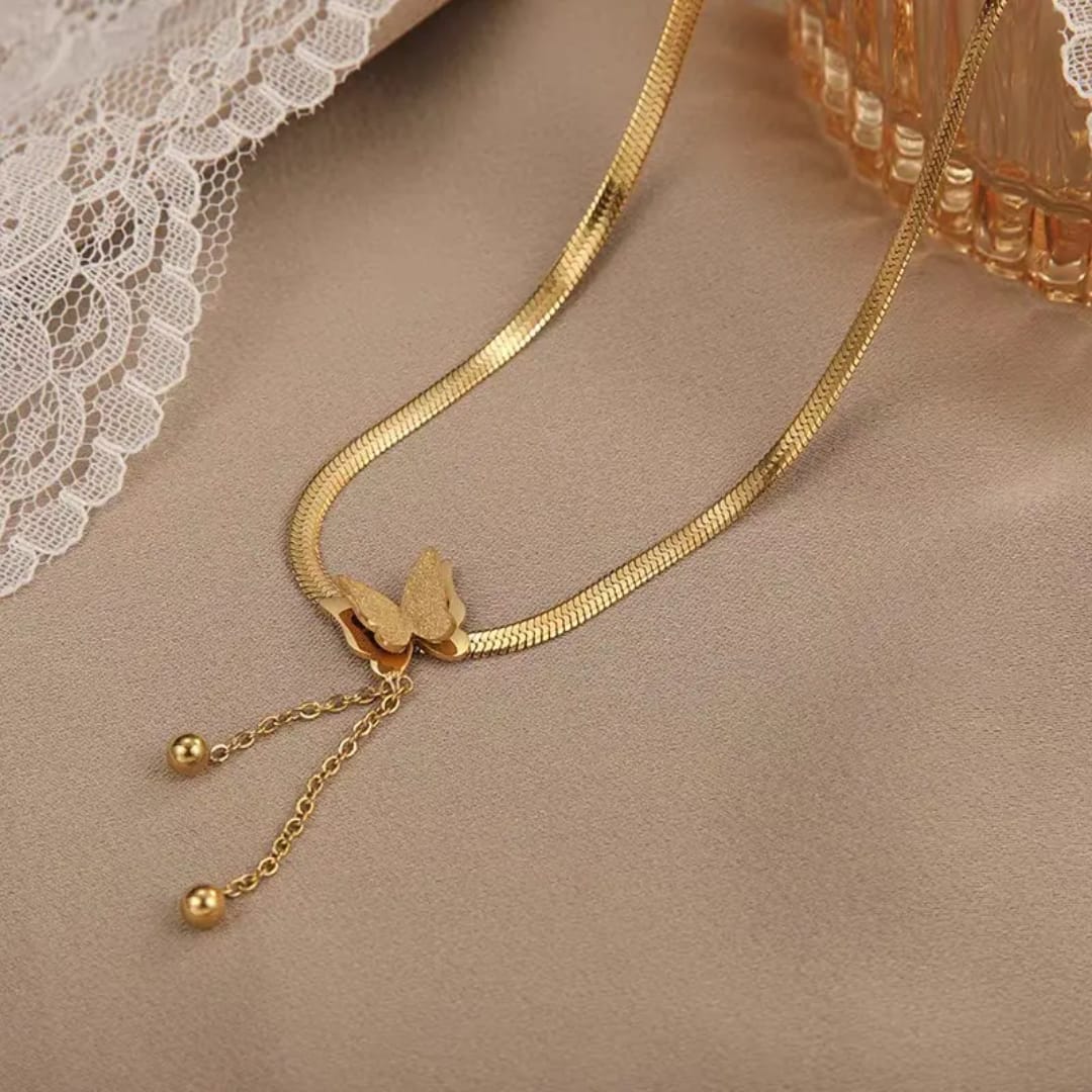 Gilded Wings & Tassels Necklace