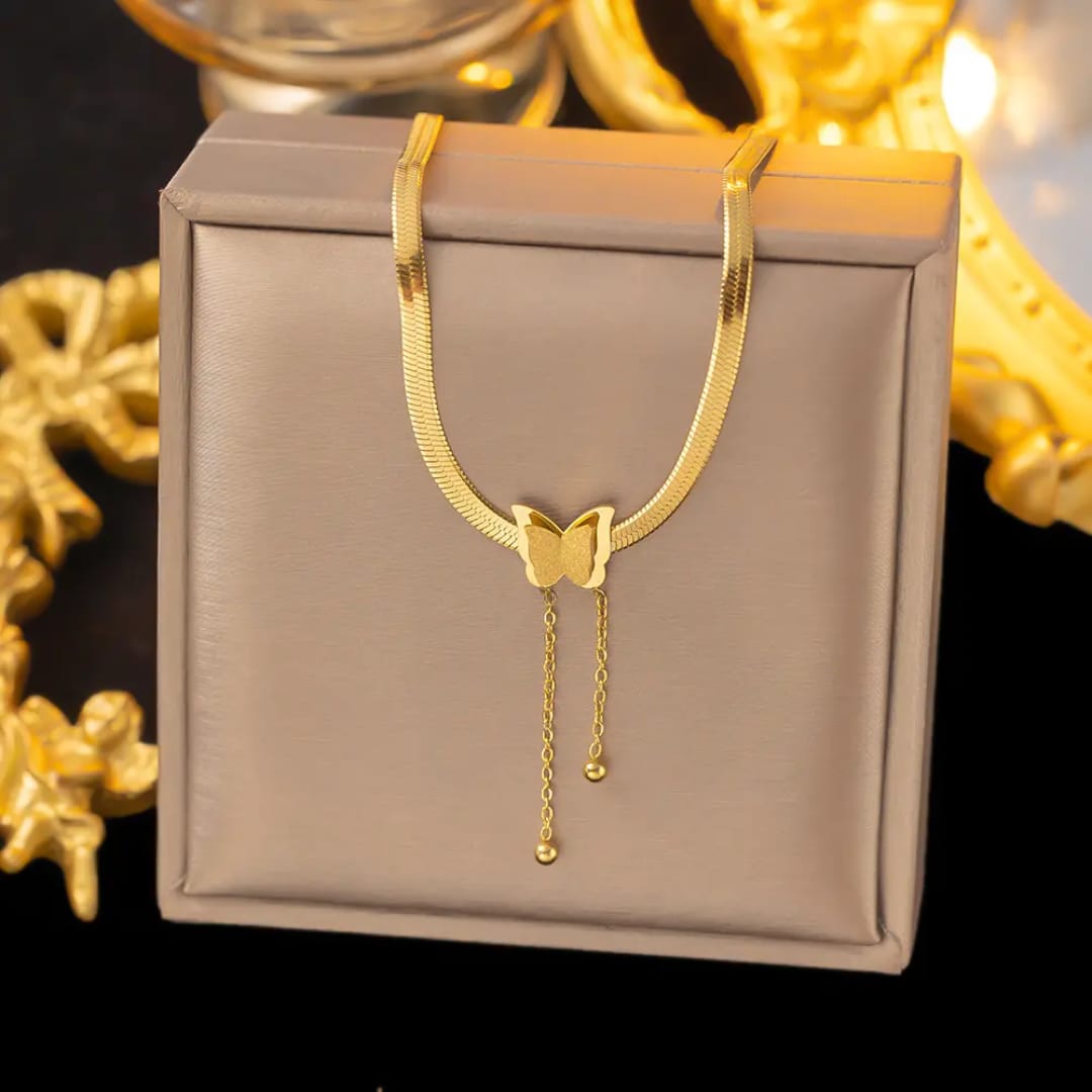Gilded Wings & Tassels Necklace