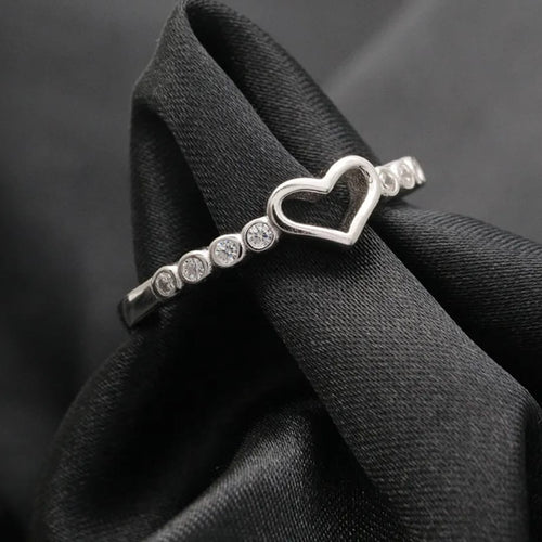 Sterling Heart & Sparkle Ring