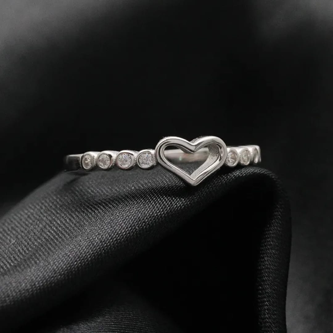 Sterling Heart & Sparkle Ring