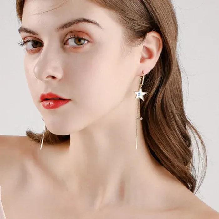 Over The Moon Long Chain Earrings