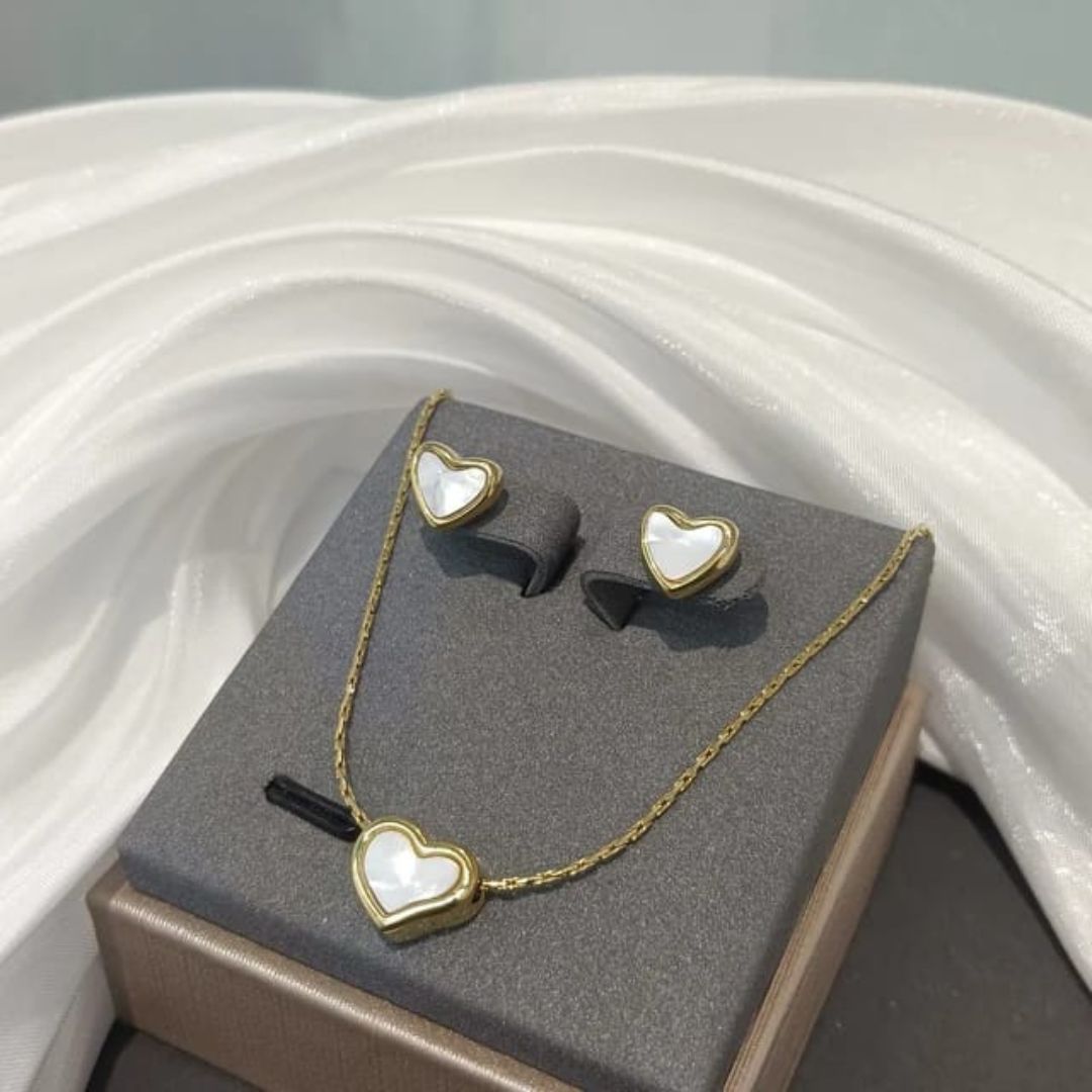 Combo of Heart Earrings and Neckpiece