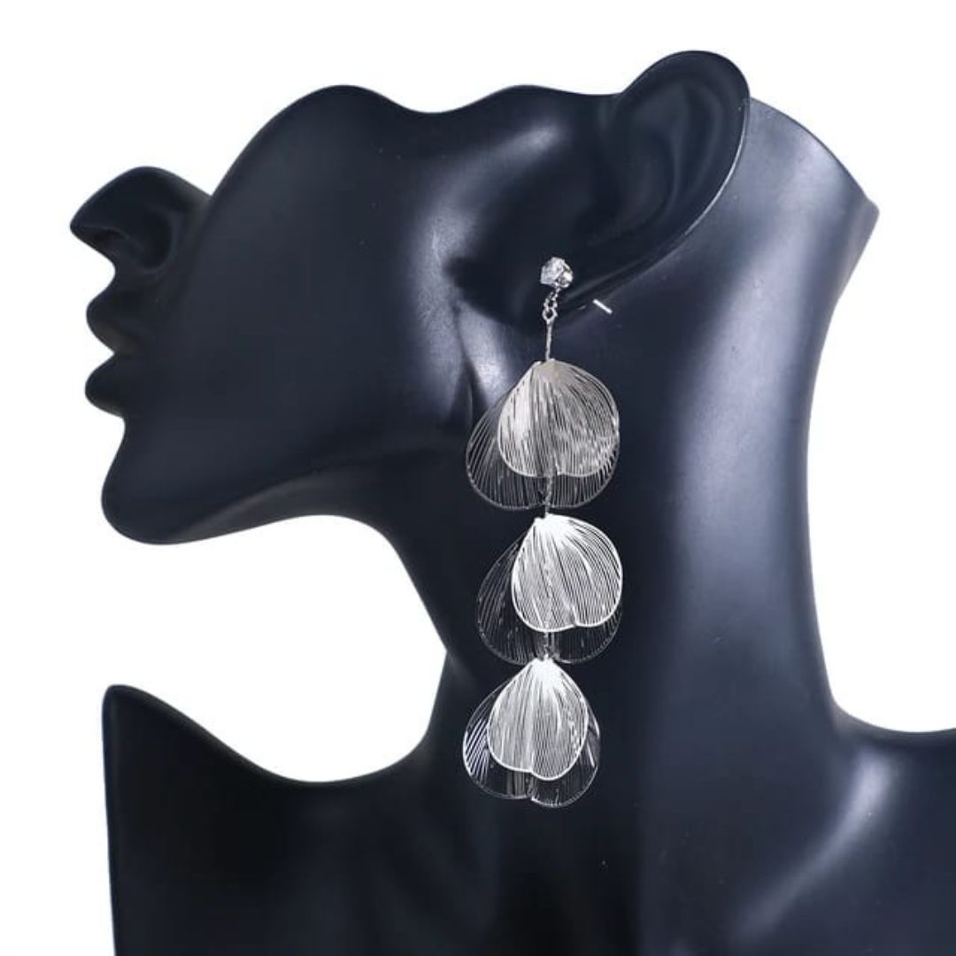 Silver Statement leaf Earrings