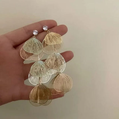 Golden Statement leaf Earrings