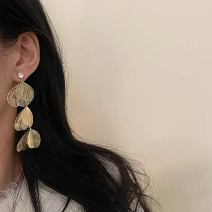 Golden Statement leaf Earrings