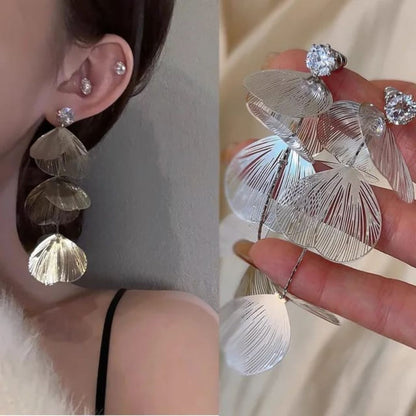 Silver Statement leaf Earrings