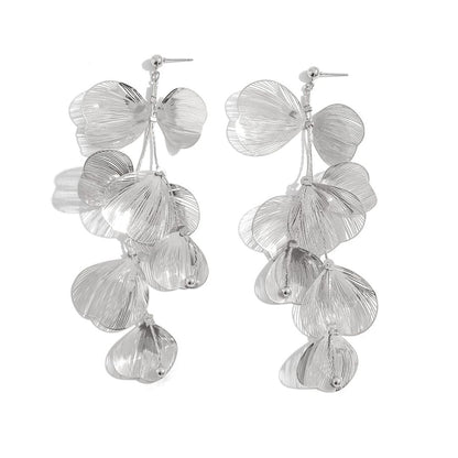 Silver Statement leaf Earrings