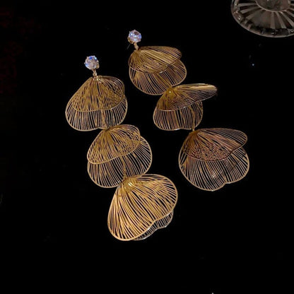 Golden Statement leaf Earrings