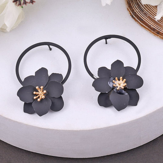 flower statement earrings