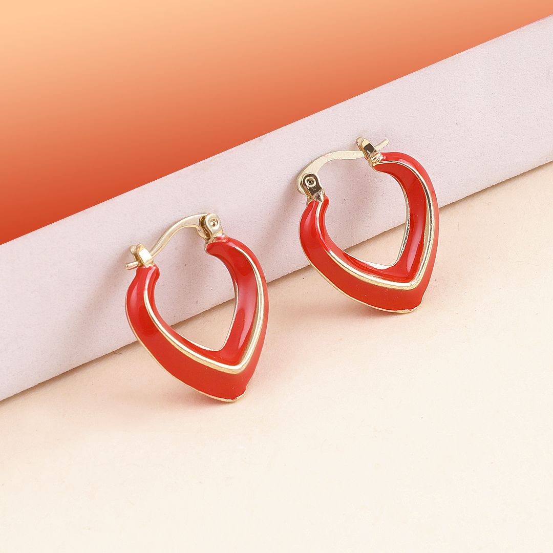 Red Hoop Earrings