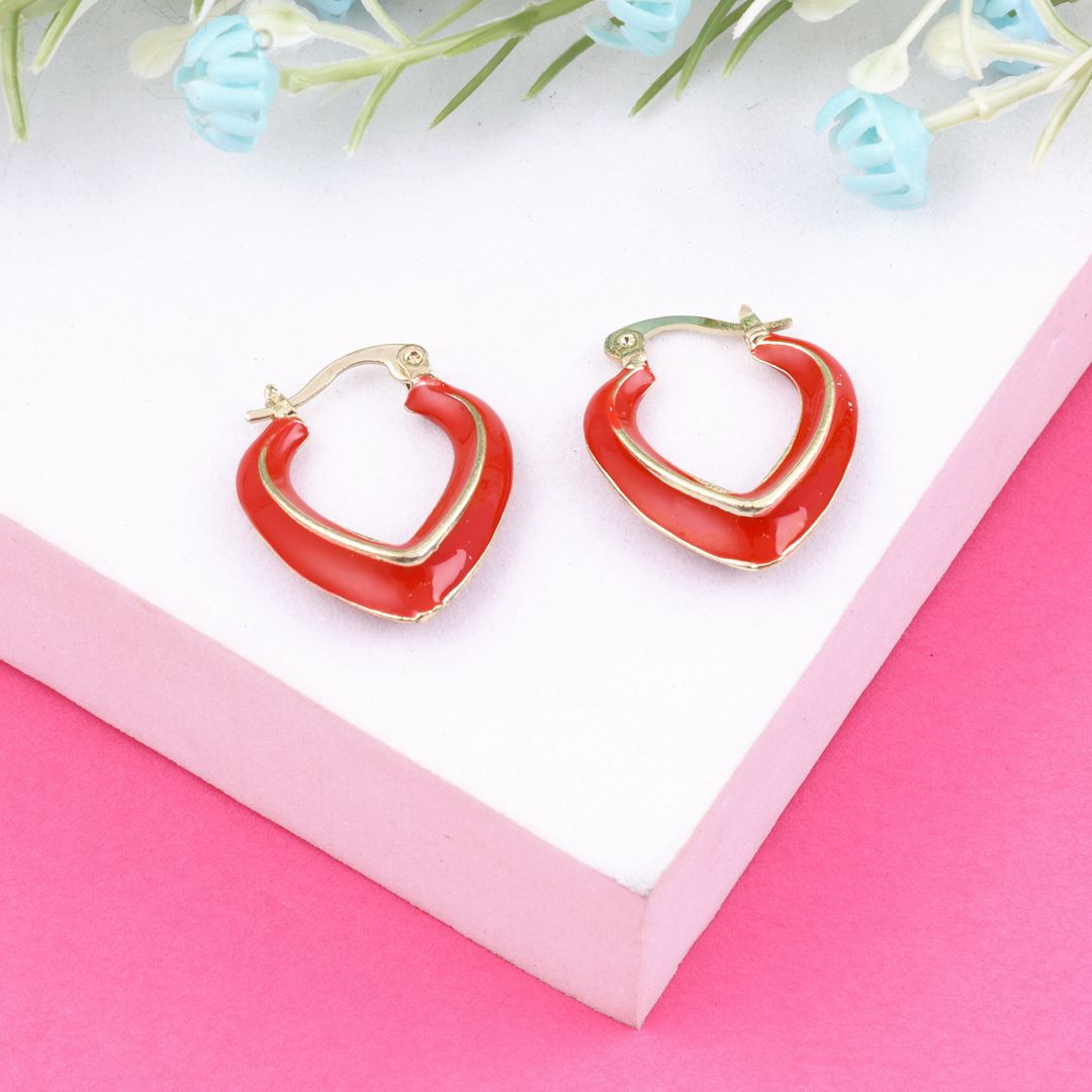 Red Hoop Earrings