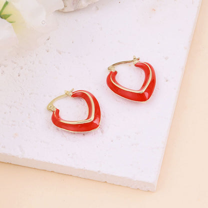 Red Hoop Earrings