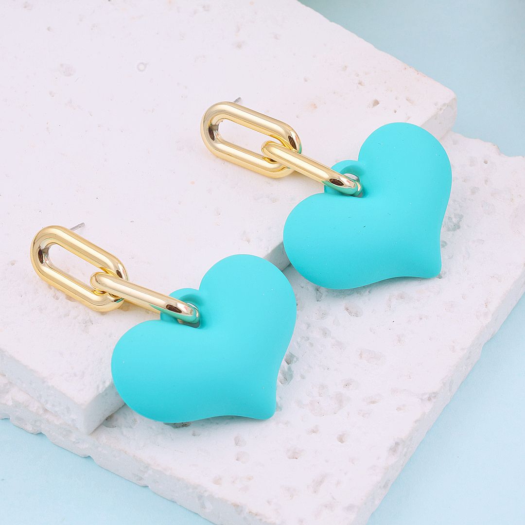 Coloured Heart  Earrings