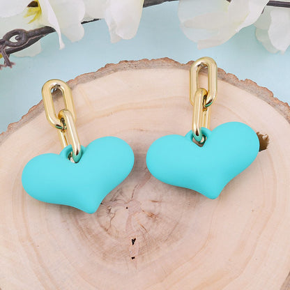 Coloured Heart  Earrings