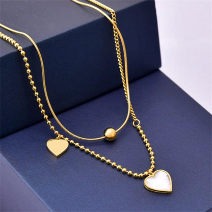 Blind Date layered heart Necklace