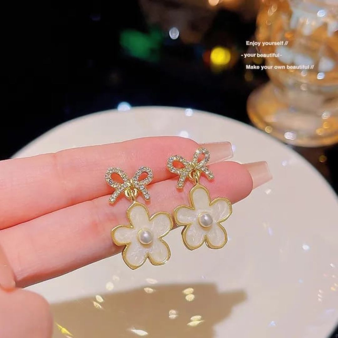 Flower Bow Earrings