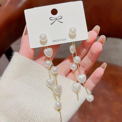 PearlFact Heart Earrings