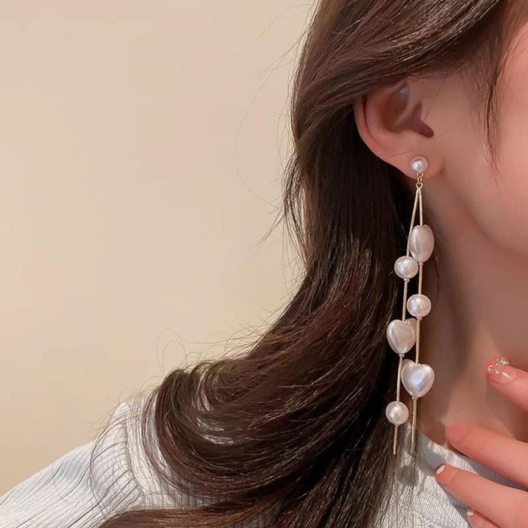 PearlFact Heart Earrings