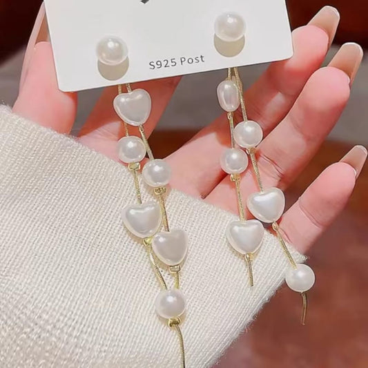 PearlFact Heart Earrings