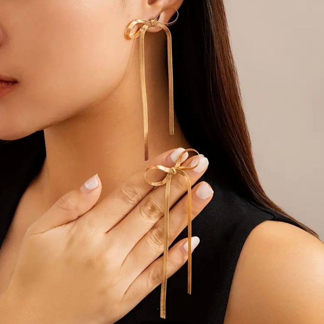 Golden Bow Earrings