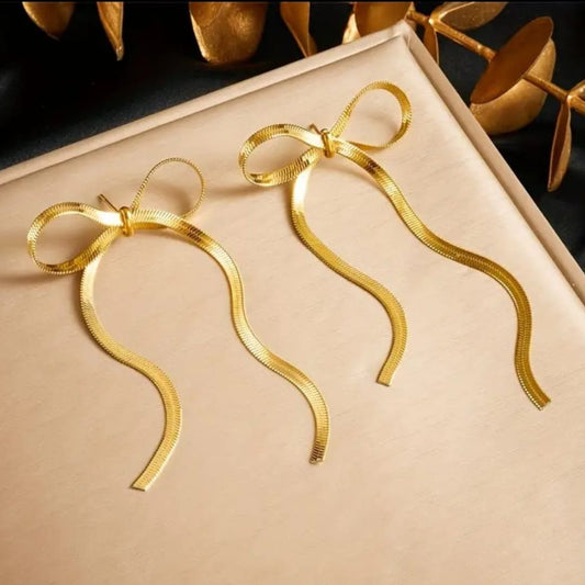 Golden Bow Earrings