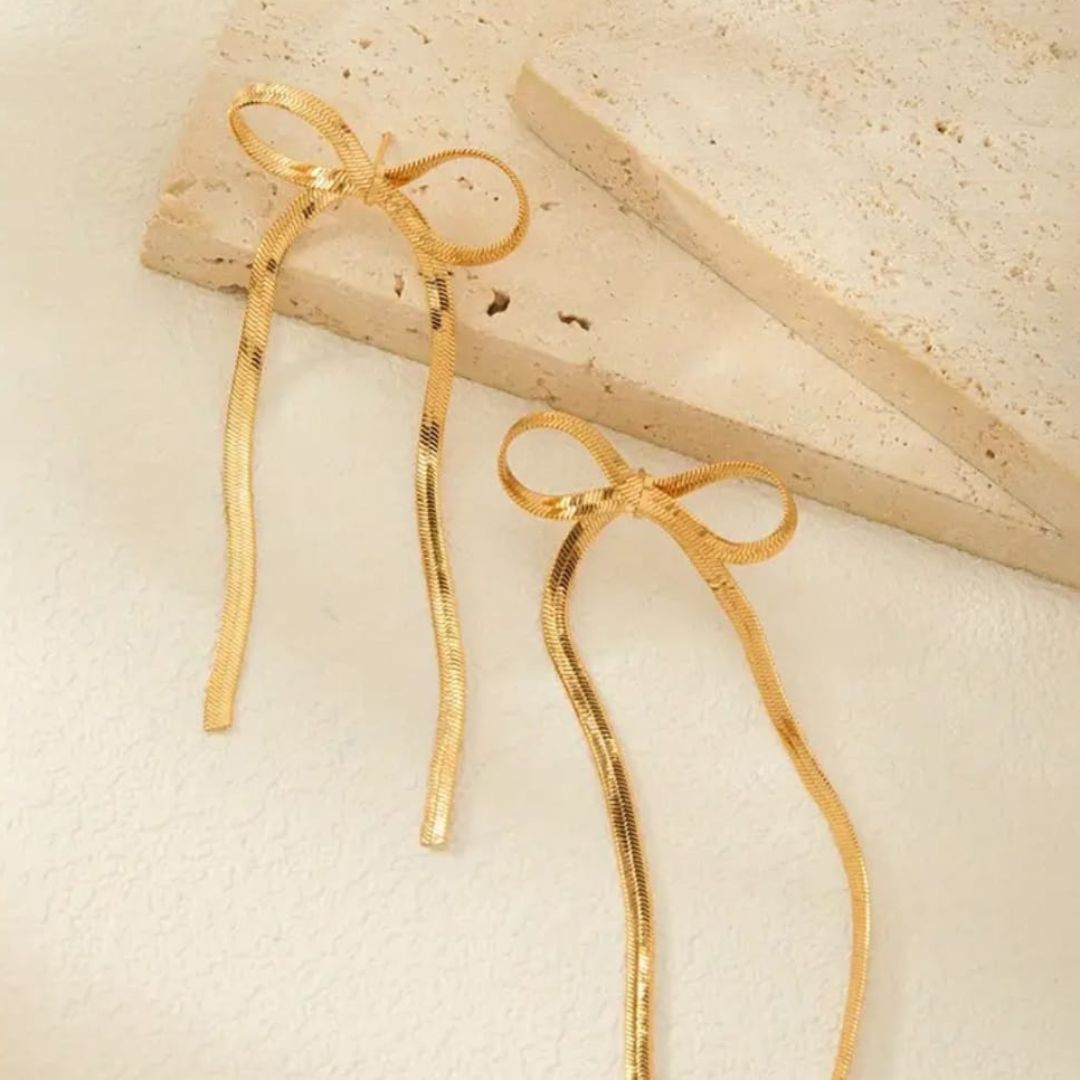 Golden Bow Earrings