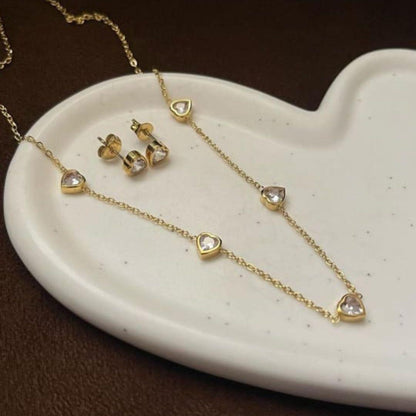 Combo of Heart Necklace And Earring